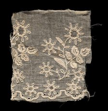 Embroidered Fragment, 18th-19th century. Creator: Unknown.