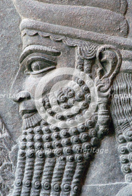Assyrian relief of a genie protector from the palace of Sargon II at Khorsabad. Artist: Unknown