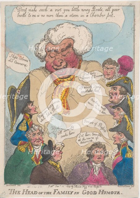 The Head of the Family in Good Humour, January 15, 1809., January 15, 1809. Creator: Thomas Rowlandson.