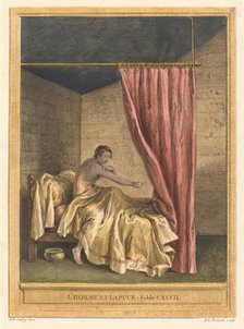 L'homme et la puce (The Man with Fleas), published 1756. Creator: Benoit-Louis Prevost.