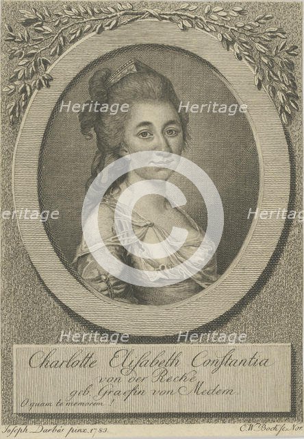 Portrait of Elisa von der Recke (1754-1833), 1783. Creator: Darbès, Joseph Friedrich August (1747-1810).