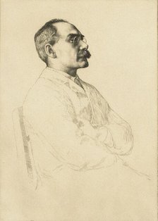 Portrait of Rudyard Kipling (1865-1936). Creator: Strang, William (1859-1921).