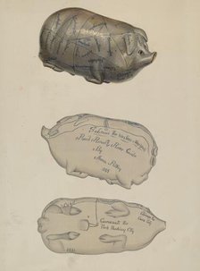 Pottery Pig, c. 1938. Creator: John Winters.