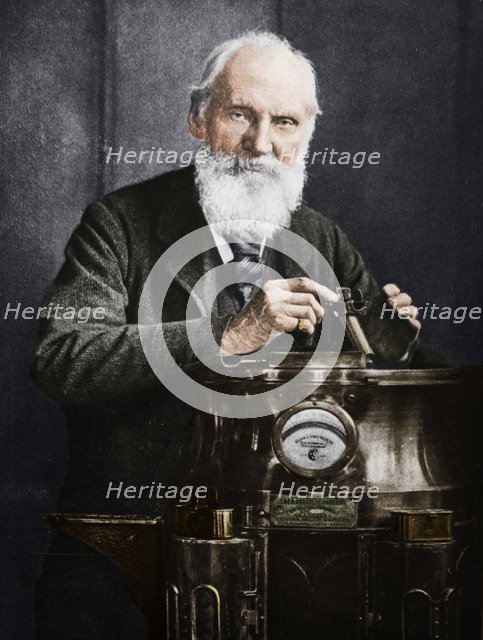 Lord Kelvin, Scottish mathematician and physicist, with his compass, 1902. Artist: James Craig Annan.