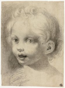Child's Head (Recto) Nude Male Figure (Verso), n.d. Creators: Correggio, Unknown.