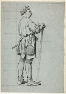 Standing Man with Hands Resting on Stick, n.d. Creator: Henry Stacy Marks.