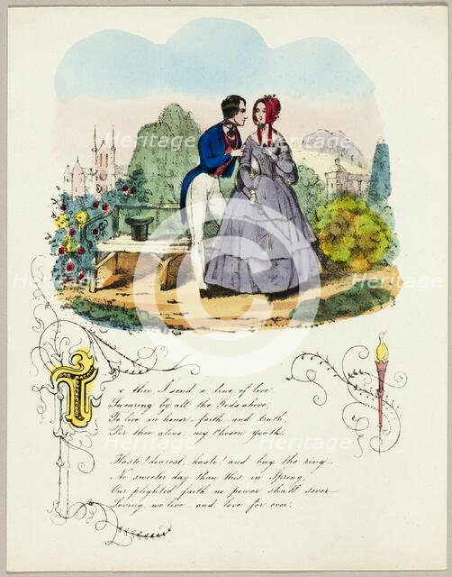 To Thee, I Send a Line of Love (valentine), c. 1842. Creator: Unknown.