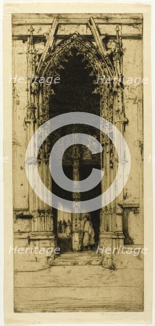 The North Porch, Harfleur, 1904. Creator: David Young Cameron.