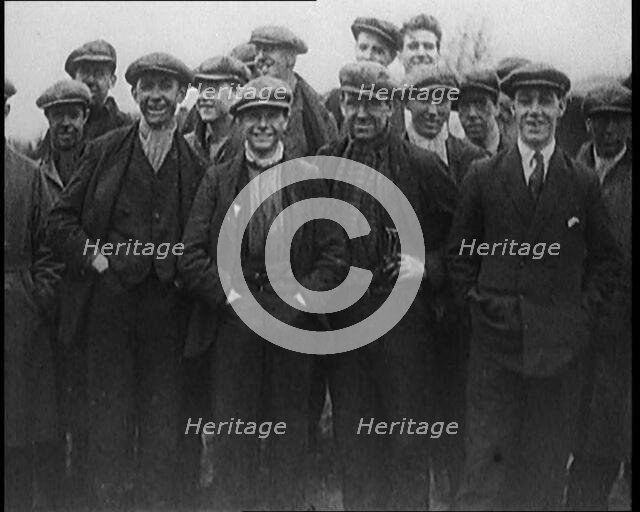 Group of Miners Posing for the Camera, 1929. Creator: British Pathe Ltd.