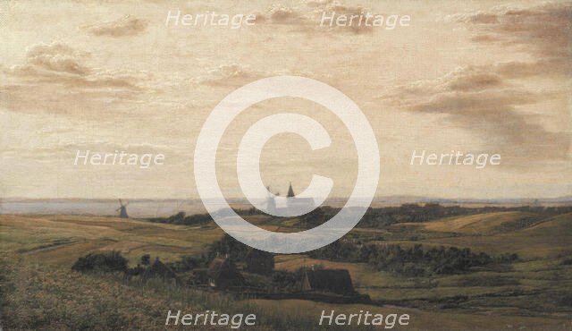 A View towards Assens in Funen. In the Distance the Coast of Schleswig, 1835-1836. Creator: Dankvart Dreyer.