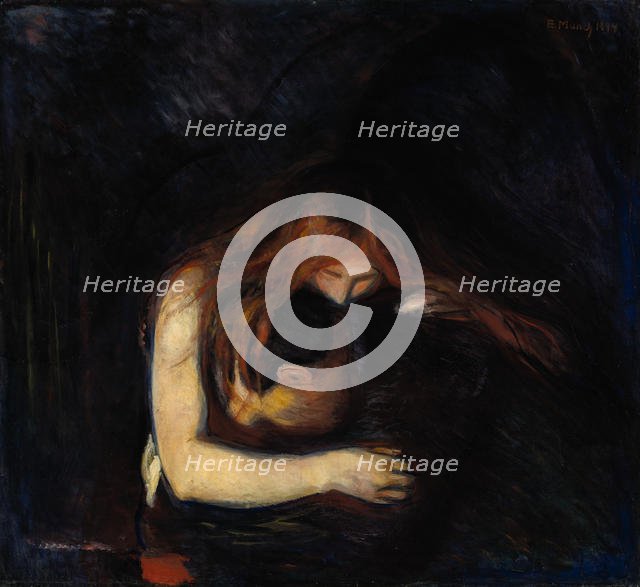 The Vampire (Love and Pain), 1894. Artist: Munch, Edvard (1863-1944)
