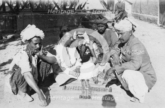 Hindus gambling, India, 1916-1917. Artist: Unknown