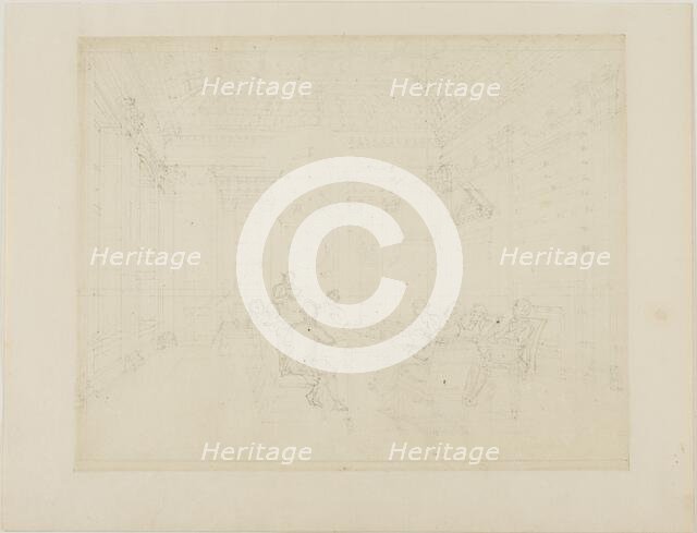 Study for Board Room of the Admiralty, from Microcosm of London, c. 1808. Creator: Augustus Charles Pugin.