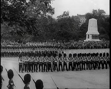 Male Soldiers Performing Trooping the Colour, 1926. Creator: British Pathe Ltd.