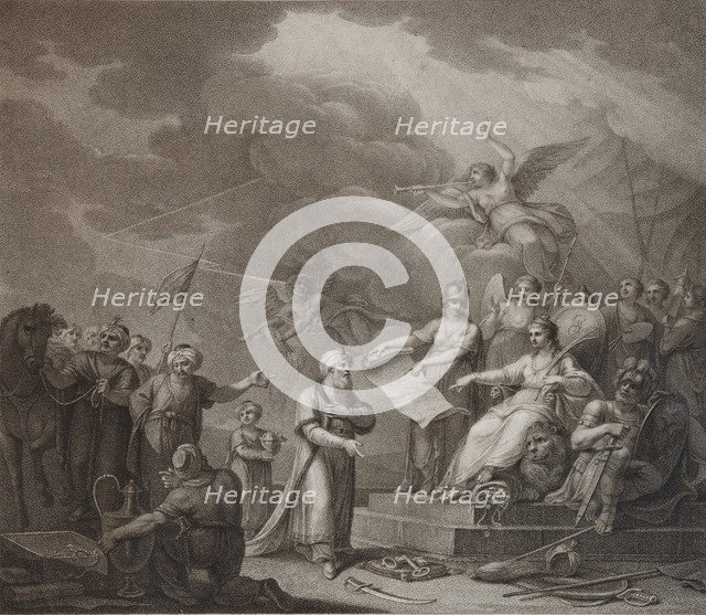 Allegory of the Treaty of Jassy, 1792. Artist: Stephanoff (Fileter Stefanof), Stepan (active 1770s-1810s)