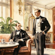 AI IMAGE - Illustration of Jeeves and Wooster, 1920s, (2023).  Creator: Heritage Images.