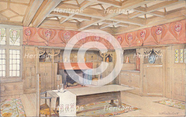'Scheme for the decoration of a dining-room', c1900. Artist: Mackay Hugh Baillie Scott.