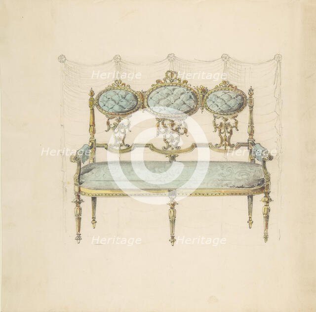 Design for a Settee, 19th century. Creator: Anon.