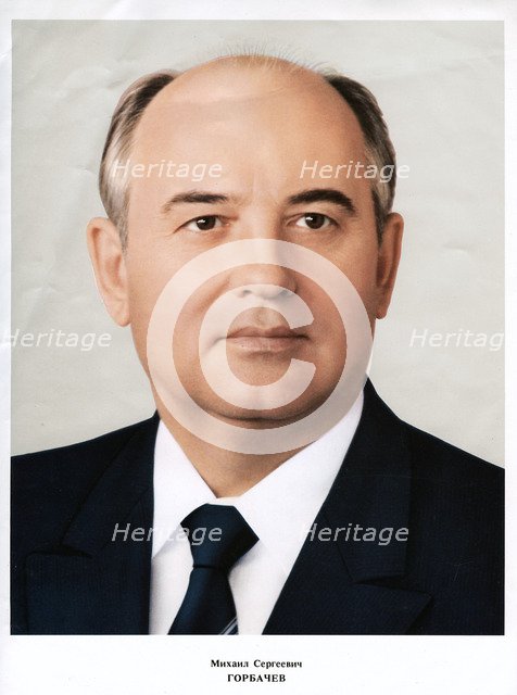 Mikhail Gorbachev, leader of the Soviet Union, 1985. Artist: Unknown