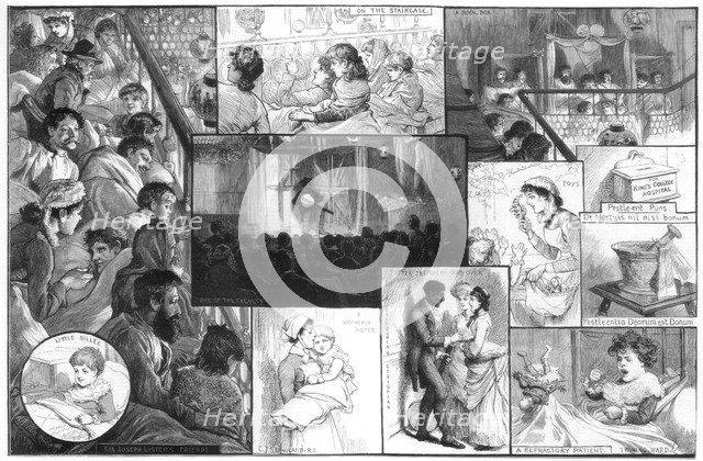 An entertainment at King's College Hospital, 1885.Artist: Charles Joseph Staniland
