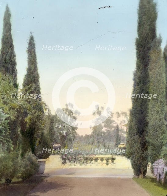 "New Place," William Henry Crocker house, 80 New Place Road, Hillsborough, California, 1917. Creator: Frances Benjamin Johnston.