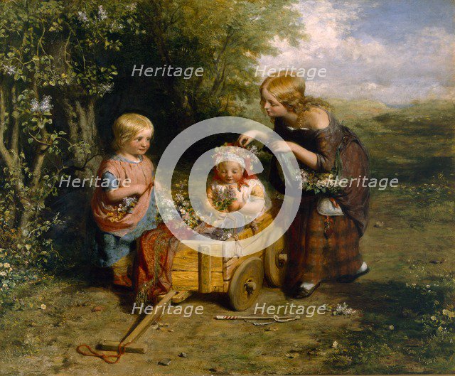 Spring Flowers, 1851. Creator: George Smith (1829-1901).