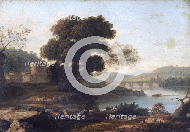 Pastoral Landscape with the Ponte Molle, Rome', c1645. Artist: Claude Lorrain.