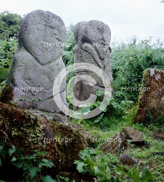 Pagan Celtic stone figures, Boa Island, Co.Fermanagh, Ireland, c5th century. Artist: Unknown
