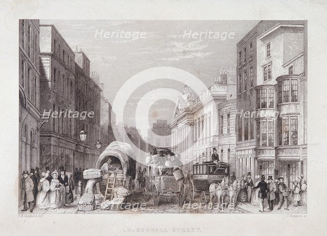 Leadenhall Street, London, c1837. Artist: J Hopkins