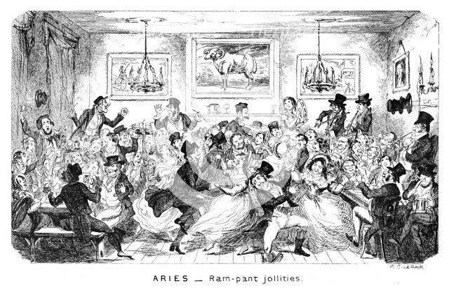 'Aries - Ram-pant jollities', 19th century.Artist: George Cruikshank
