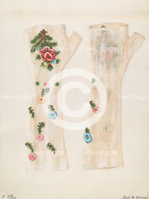 Mitts, c. 1937. Creator: Ruth M. Barnes.