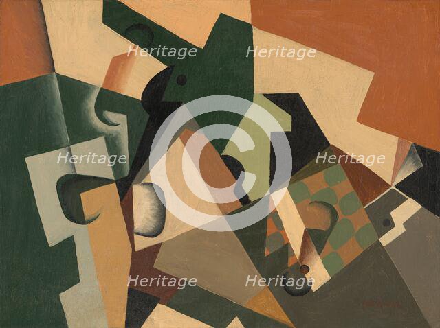 Glass and Checkerboard, c. 1917. Creator: Juan Gris.