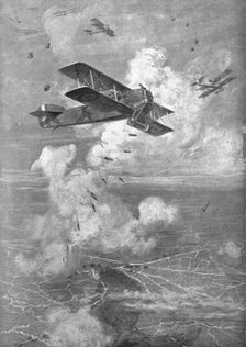 ''Combat Aerien; Un Bombardement Aerien; Avion Breguet Lancant ses bombes de 90', 1918. Creator: Unknown.