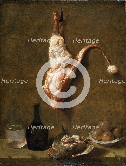 'Still life with a Leg of Veal', French painting of 18th century. Artist: Jean-Baptiste Oudry
