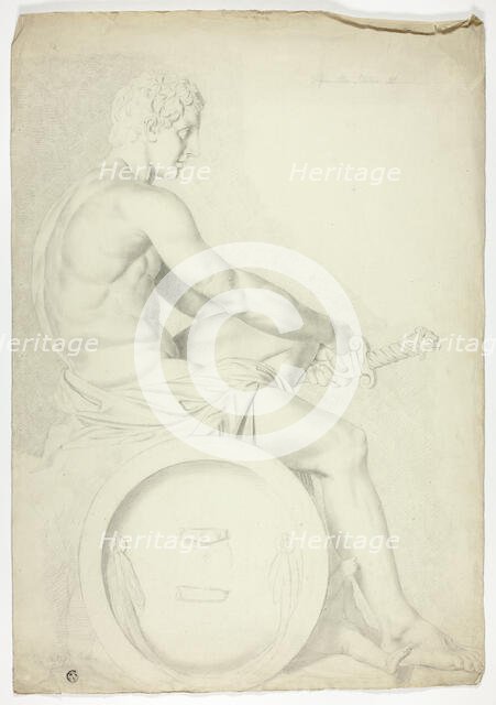 After Antique Sculpture of Seated Figure with Sword, 1774. Creator: John Downman.