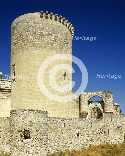 Circular tower, Cuellar Castle, Palace of the Dukes of Alburquerque, Segovia, Spain (2003).  Creator: LTL.