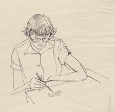 Woman drawing, c1950. Creator: Shirley Markham.
