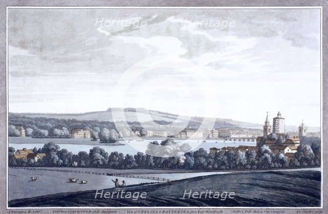 The River Thames at Battersea, London, 1795. Artist: Joseph Constantine Stadler
