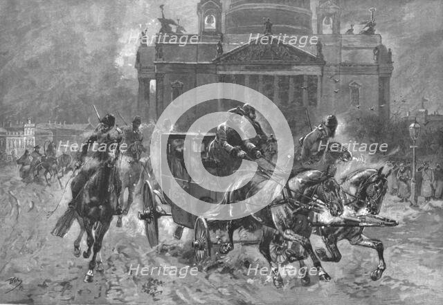 'Easter in St. Petersburg--His Majesty the Czar drives to Church', 1890. Creator: Unknown.