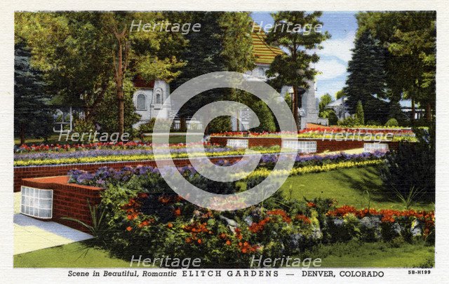 'Scene in Beautiful, Romantic, Elitch Gardens, Denver, Colorado', USA, 1945. Artist: Unknown