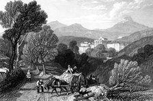 The approach to Royat, France, 1838.Artist: JC Varrall