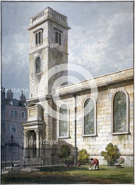 All Hallows Church, Lombard Street, London, 1811. Artist: George Shepherd