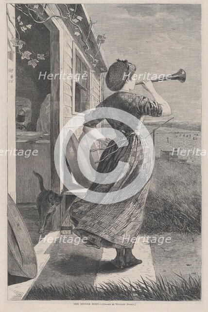 The Dinner Horn (Harper's Weekly, Vol. XIV), June 11, 1870. Creator: Unknown.
