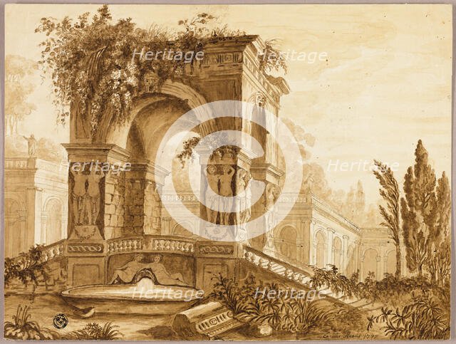 Portico in Ruins, 1799. Creator: Cecilie Arens.