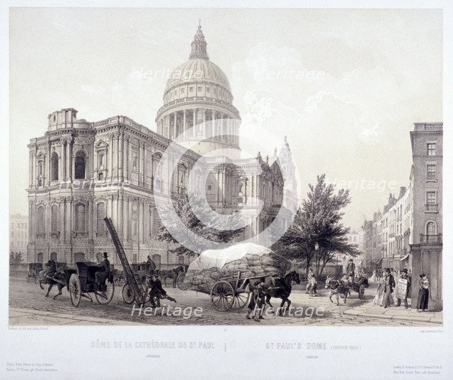 St Paul's Cathedral, London, c1855. Artist: Jules Louis Arnout