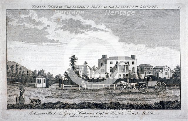 Gregory Bateman's residence on Green Street in Kentish Town, London, 1792. Artist: Anon