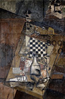 'Still Life with a Chessboard', 1912.  Artist: Louis Marcoussis