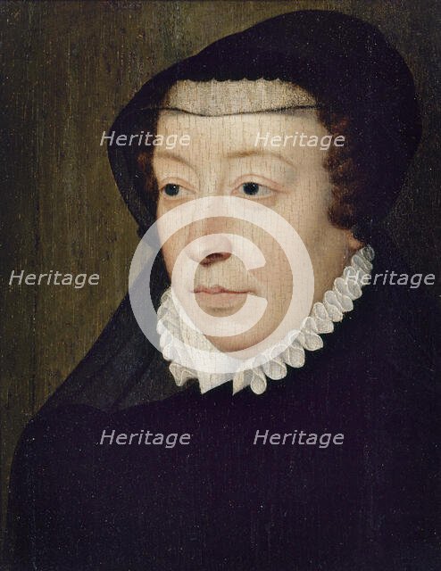Portrait de Catherine de Médicis (1519-1589), reine de France, c1565. Creator: Francois Clouet.