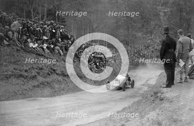 Bugatti Type 37 competing in the Shelsley Walsh Amateur Hillclimb, Worcestershire, 1929. Artist: Bill Brunell.