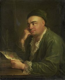 A Man with a Drawing of Flowers, so-called Portrait of Jacob Feitama Jr, Merchant in Amsterdam,c1730 Creator: Anon.